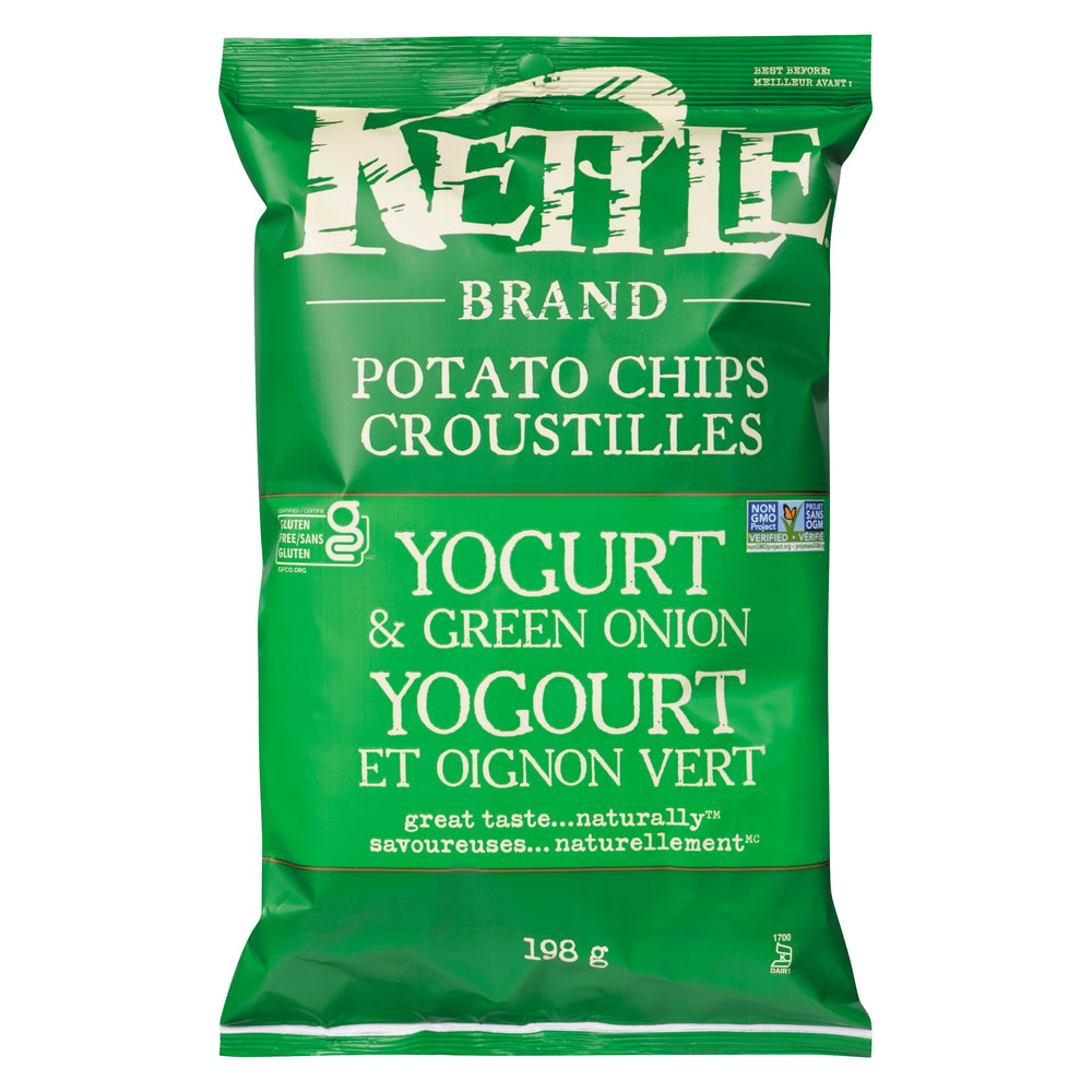 KETTLE YOGART AND GREEN ONION CRISPS, 12 X 198 G