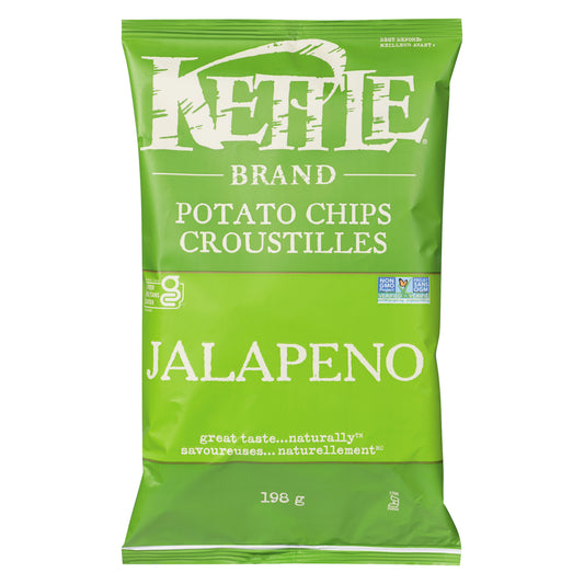 KETTLE JALAPENO CRISPS, 12 X 198 G