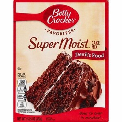 BETTY CROCKER SUPER MOIST DEVIL'S FOOD CAKE, 12 X 432 G