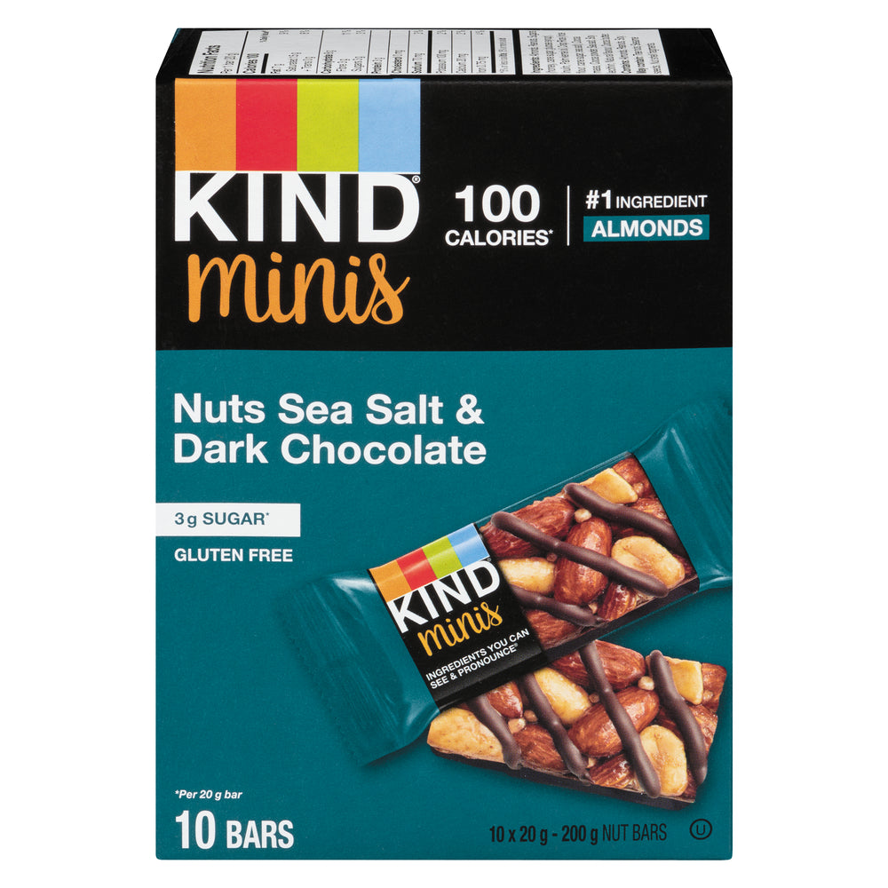 KIND MINI ALMONDS SEA SALT CHOCOLATE, 8 X 10 X 20 G