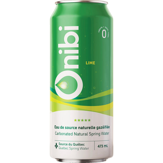 ONIBI SPARKLING WATER LIME, 8 X 473 ML