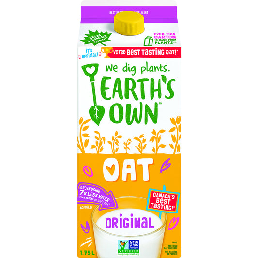 EARTHOWN ORGANIC OAT MILK ORIGINAL, 6 X 1.75 L