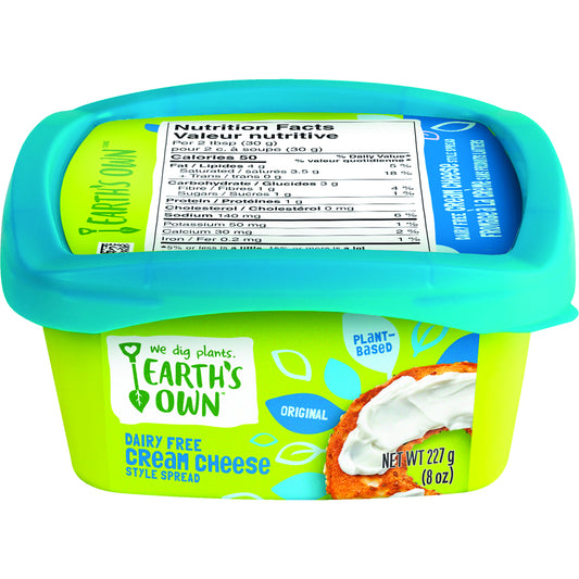 EARTHOWN ORGANIC CREAM CHEESE, 6 X 227 G