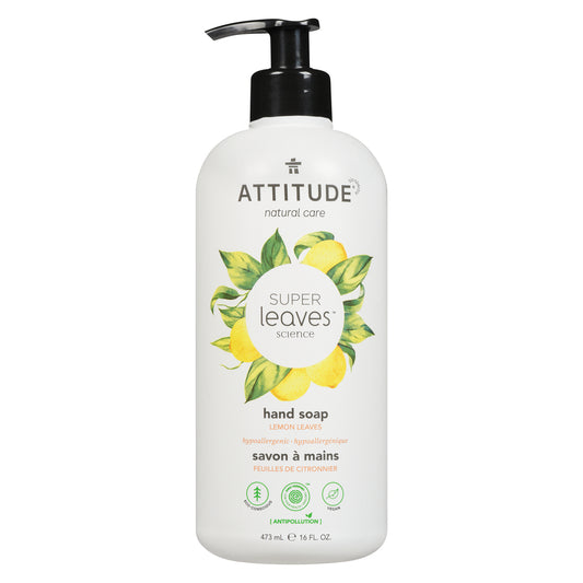 ATTITUDE HAND SOAP LEMON LEAVES, 6 X 473 ML