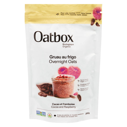 OATBOX RASPBERRY COCOA OATMEAL, 8 X 280 G