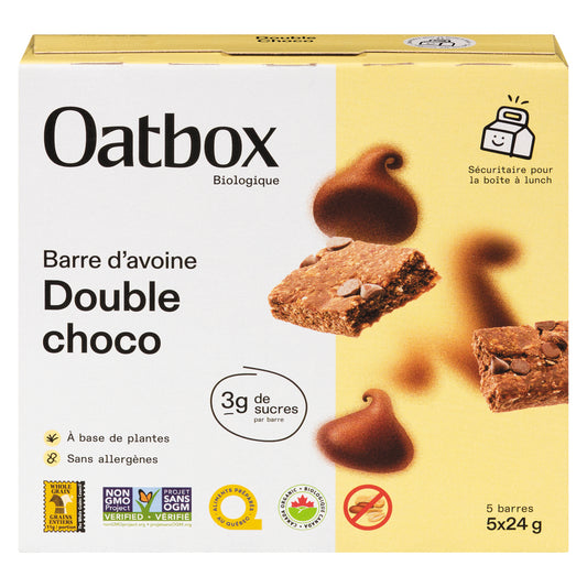 OATBOX DOUBLE CHOCOLATE BARS, 12 X 5 X 24 G