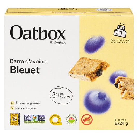 OATBOX BLUEBERRY AND HONEY BARS, 12 X 5 X 24 G