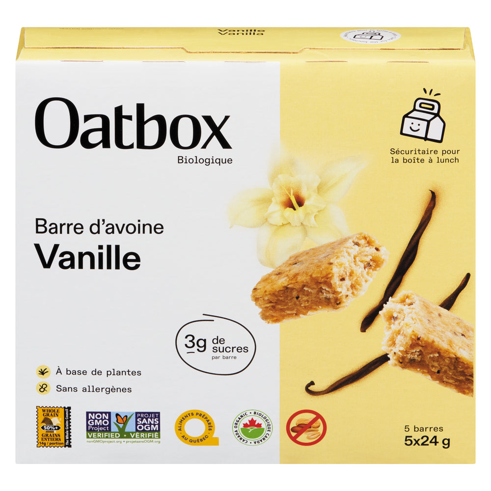 OATBOX VANILLA OAT BAR, 12 X 120 G