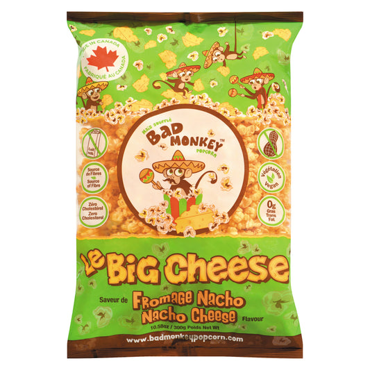 BAD MONKEY NACHO FLAVORED CORN SOUFFLE, 12 X 300 G