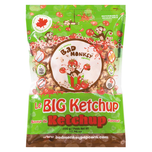 BAD MONKEY BIG KETCHUP FLAVORED CORN SOUFFLE, 12 X 300 G
