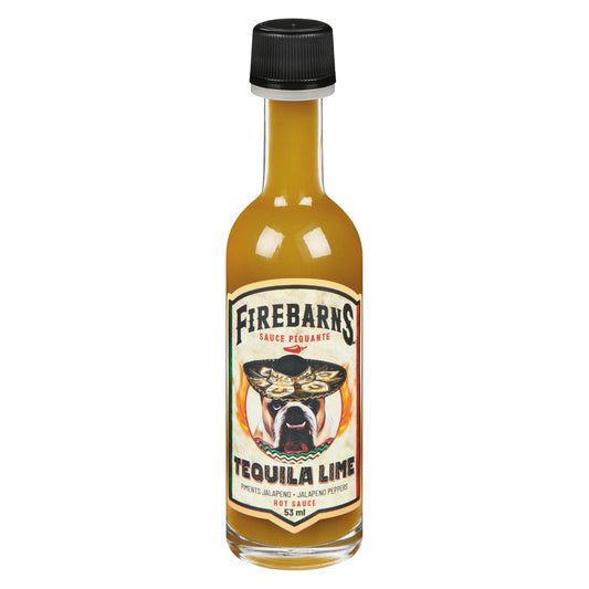 FIREBARN TEQUILA LIME HOT SAUCE, 12 X 53 ML