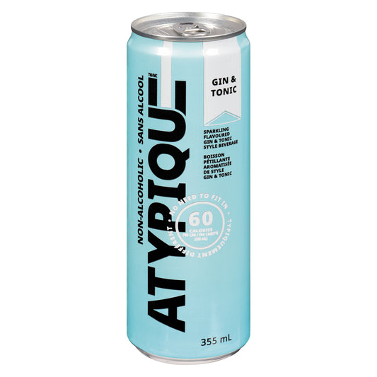 ATYPIQUE GIN TONIC ALCOHOL-FREE, 12 X 355 ML