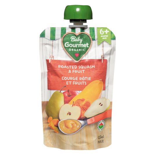 BABY GOURMET SQUASH AND FRUITS, 12 X 128 ML