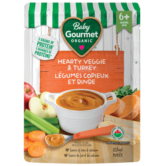 BABY GOURMET  HEARTY VEGETABLES & TURKEY, 16 X 128 ML