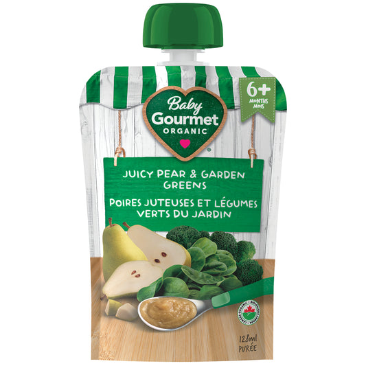 BABY GOURMET PEARS GREEN BEANS STAGE 1, 12 X 128 ML