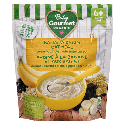 BABY GOURMET OAT BABY CEREAL RAISIN BANANA, 6 X 227 G