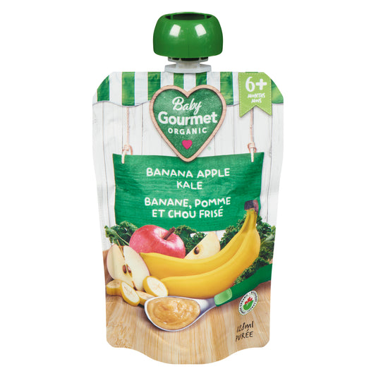 BABY GOURMET BANANA APPLE KALE, 12 X 128 ML