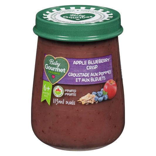 BABY GOURMET APPLE BLUEBERRY CRISP JAR, 10 X 113 ML