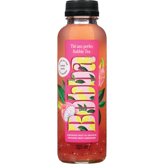 BOBBA TEA WITH DRAGON FRUIT PEARLS, 12 X 355 ML