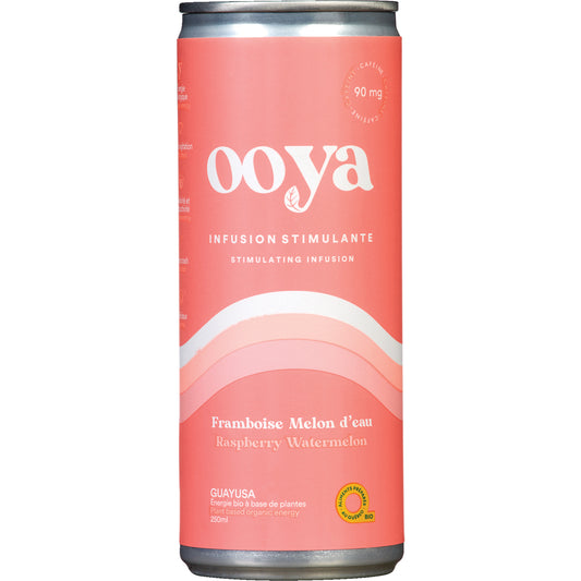 OOYA ENERGY WOOD RASPBERRY MELON NO ADDED SUGAR ORGANIC, 12 X 250 ML