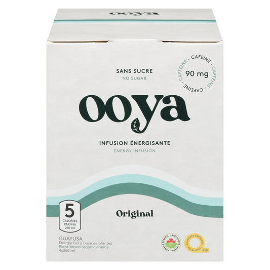 OOYA ENERGY DRINK ORIGINAL NO ADDED SUGAR ORGANIC, 6 X 4 X 250 ML