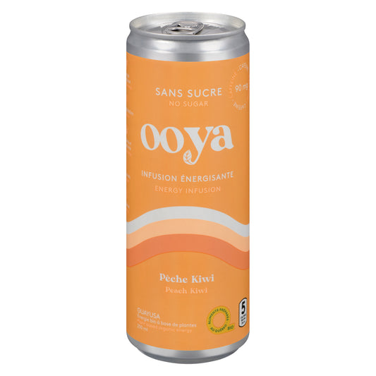 OOYA ENERGY WOOD PEACH KIWI NO ADDED SUGAR ORGANIC, 12 X 250 ML