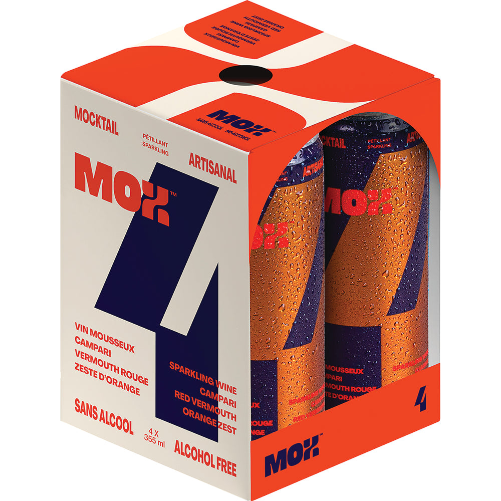 MOX BEVERAGE 4 SPARKLING WINE WITHOUT ALCOHOL, 6 X 4 X 355 ML