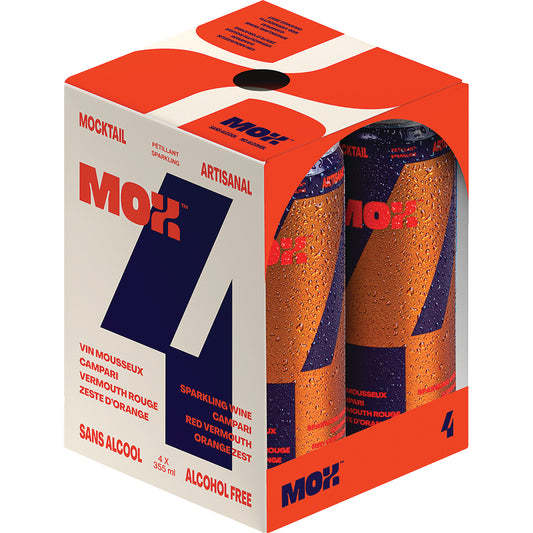 MOX BEVERAGE 4 SPARKLING WINE WITHOUT ALCOHOL, 6 X 4 X 355 ML