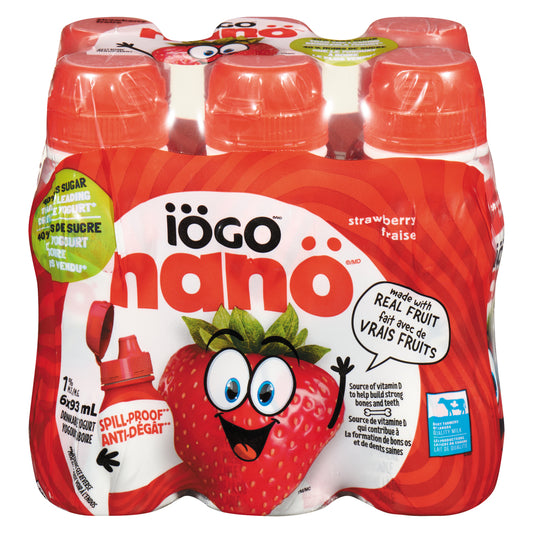 IÖGO YOGURT DRINK 1.5% NANO STRAWBERRY, 4 X 6 X 93 ML