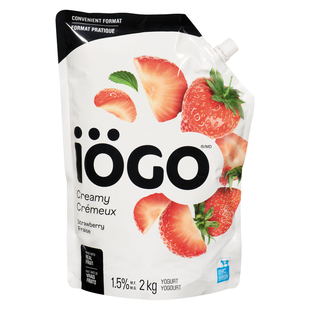 IÖGO YOGURT 1.5% STRAWBERRY, 4 X 2 KG