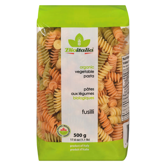 BIOITALIA FUSILI PASTA WITH VEGETABLES, 12 X 500 G