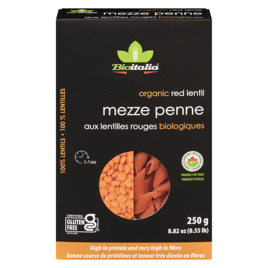 BIOITALIA ORGANIC RED LENTIL PASTA, 12 X 250 G