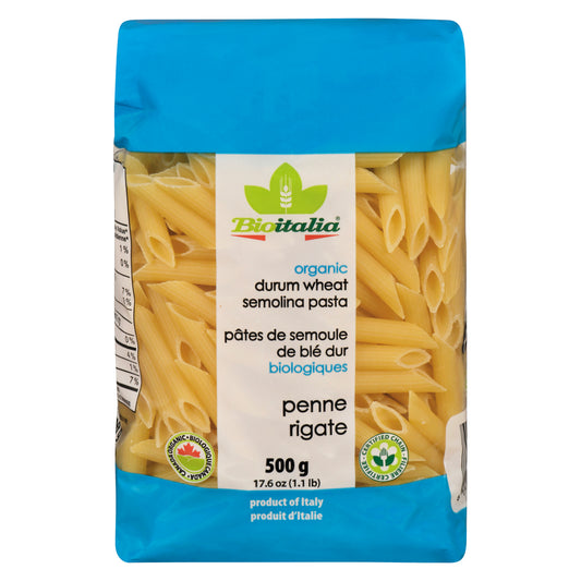 BIOITALIA ORGANIC PENNE RIGATE PASTA, 12 X 500 G