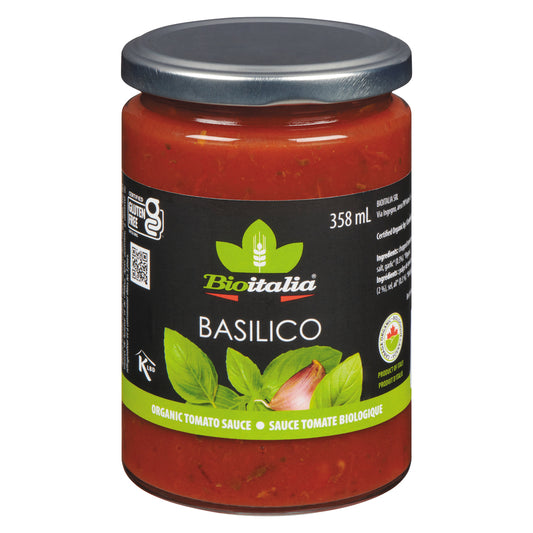 BIOITALIA TOMATO AND BASIL PASTA SAUCE, 12 X 358 ML