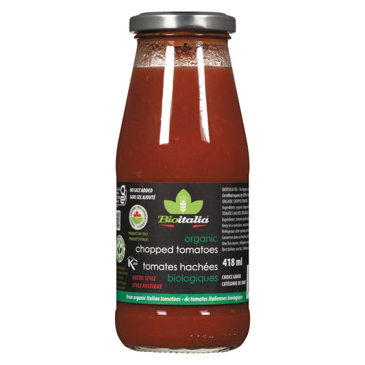BIOITALIA ORGANIC CHOPPED TOMATOES, 12 X 418 ML