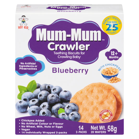 HOTKID MUMMUM ORGANIC KNEES BLUEBERRY, 6 X 58 G