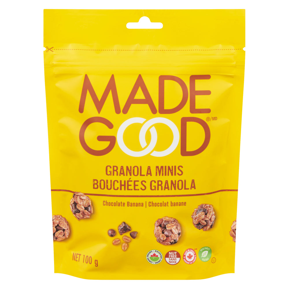MADEGOOD MINI ORGANIC CHOCOLATE BANANA BAR, 6 X 100 G