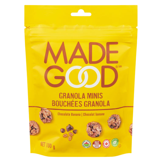 MADEGOOD MINI ORGANIC CHOCOLATE BANANA BAR, 6 X 100 G