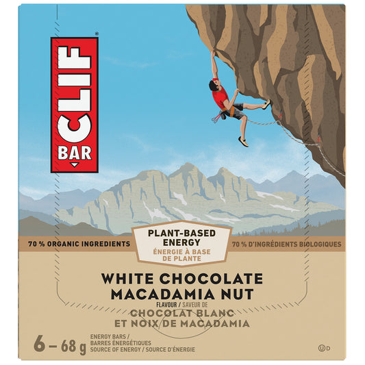 CLIF BAR WHITE CHOCOLATE MACADAMIA, 6 X 6 X 68 G