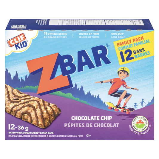 CLIFKIDZ ZBAR ORGANIC CHOCOLATE CHIP, 6 X 432 G