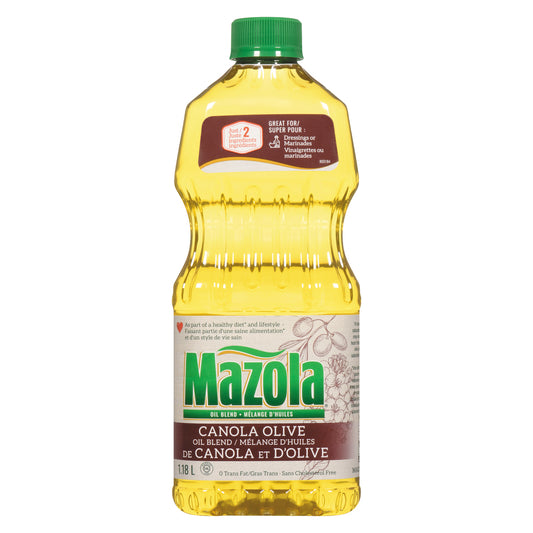 MAZOLA CANOLA & OLIVE OIL, 12 X 1.18 L