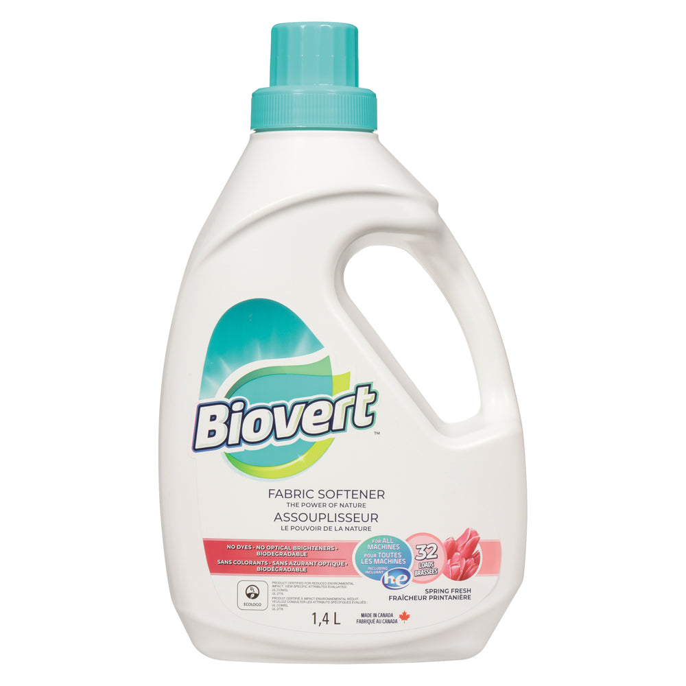 BIOVERT FABRIC SOFTENER SPRING 32 LOADS, 6 X 1.4 L