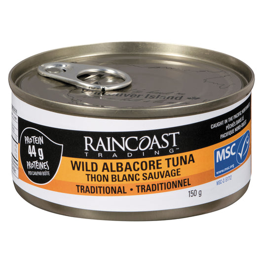 RAINCOAST ALBACORE WHITE TUNA, 12 X 150 G