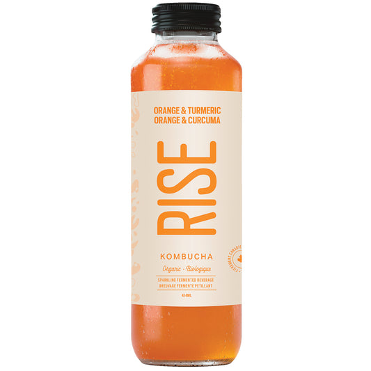 RISE KOMBUCHA ORANGE TURMERIC ORGANIC, 12 X 414 ML
