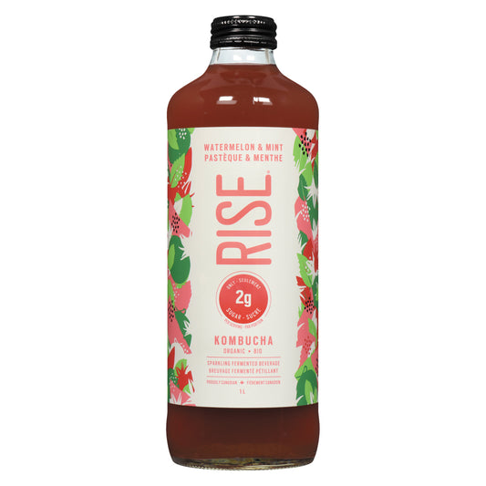 RISE KOMBUCHA WATERMELON MINT UNSWEETENED ORGANIC, 6 X 1 L