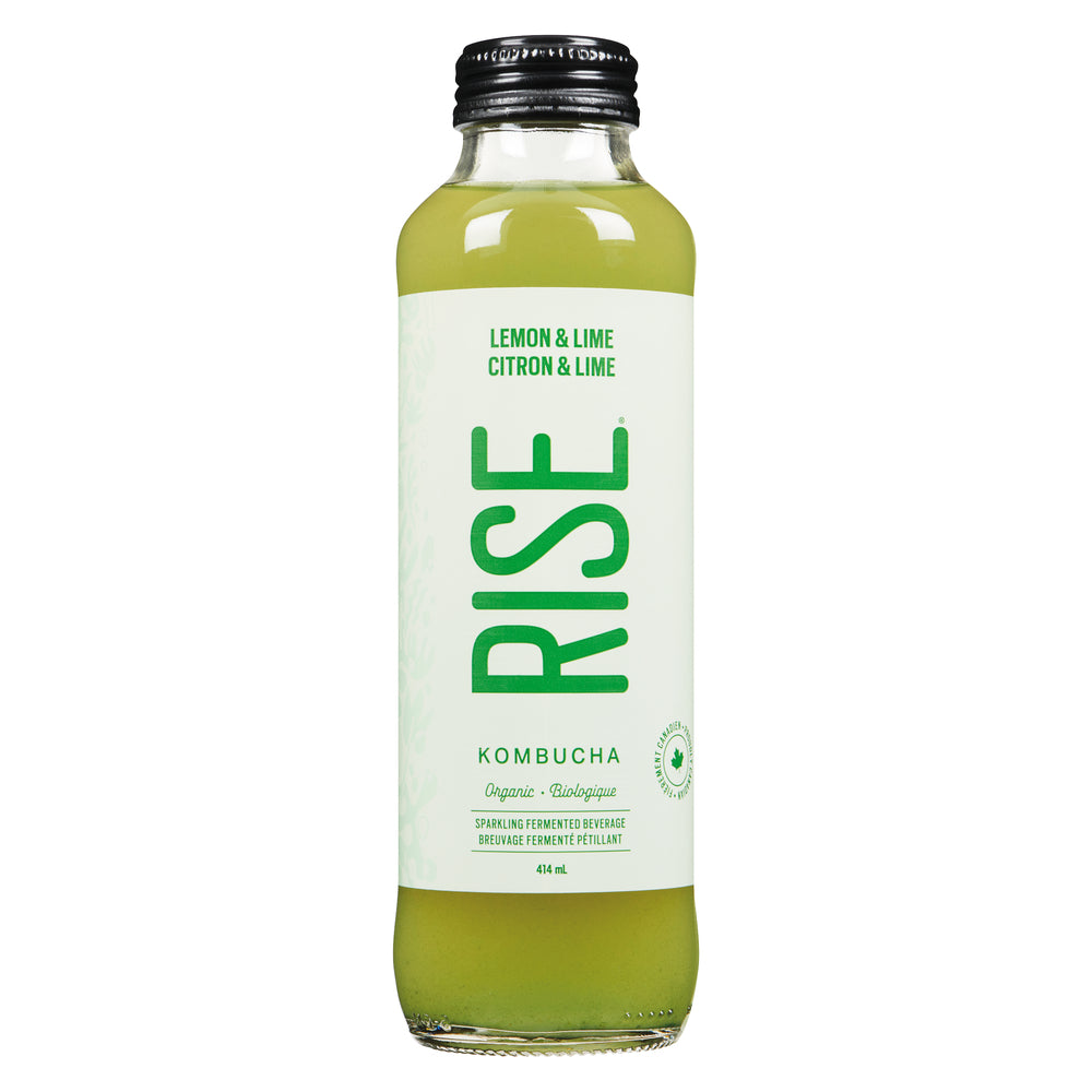 RISE KOMBUCHA LIME & MATCHA, 12 X 414 ML