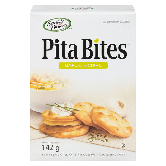 SENSIBLE PORTIONS PITA BITES GARLIC CHIVE, 12 X 142 G