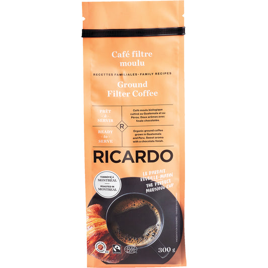 RICARDO ORGANIC GROUND FILTER COFFEE, 6 X 300 G