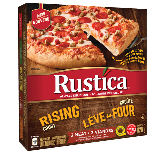 RUSTICA THIN CRUST PIZZA 3 MEATS, 12 X 826 G