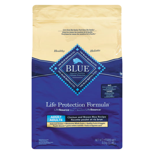 BLUE ADULT DOG CHICKEN & RICE FORMULA, 3 X 2.2 KG